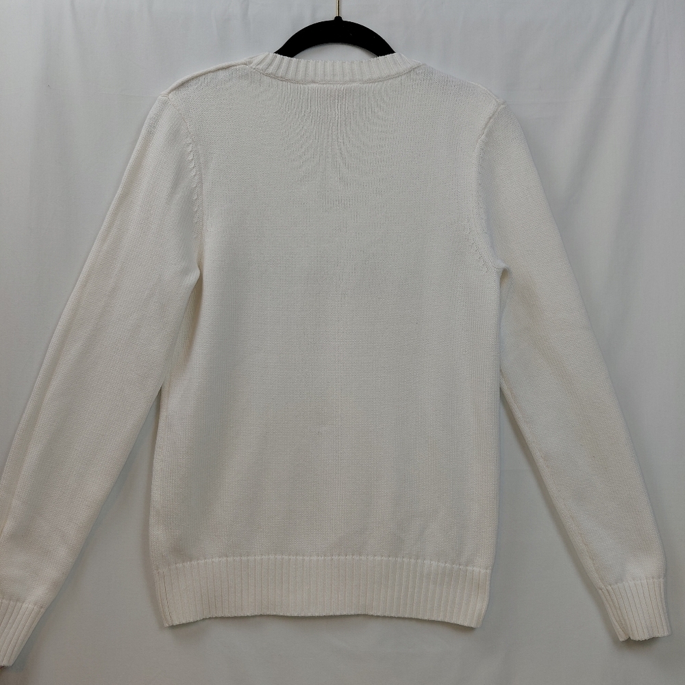 Ellsworth + Ivey Chattanooga Sweater Women's Size Small White Navy Blue‎ - Picture 2 of 5